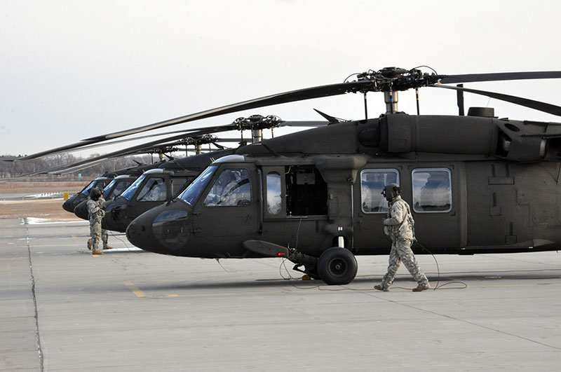 N.D. Army National Guard Black Hawk helicopters in Bismarck, N.D.