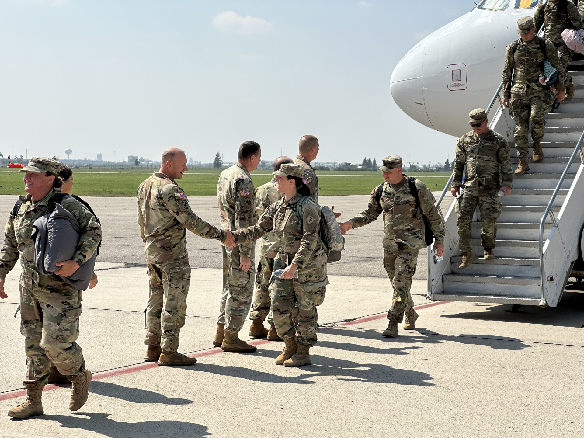 ​  N.D. National Guard leadership welcomes home the 188th Engineer Co.  ​